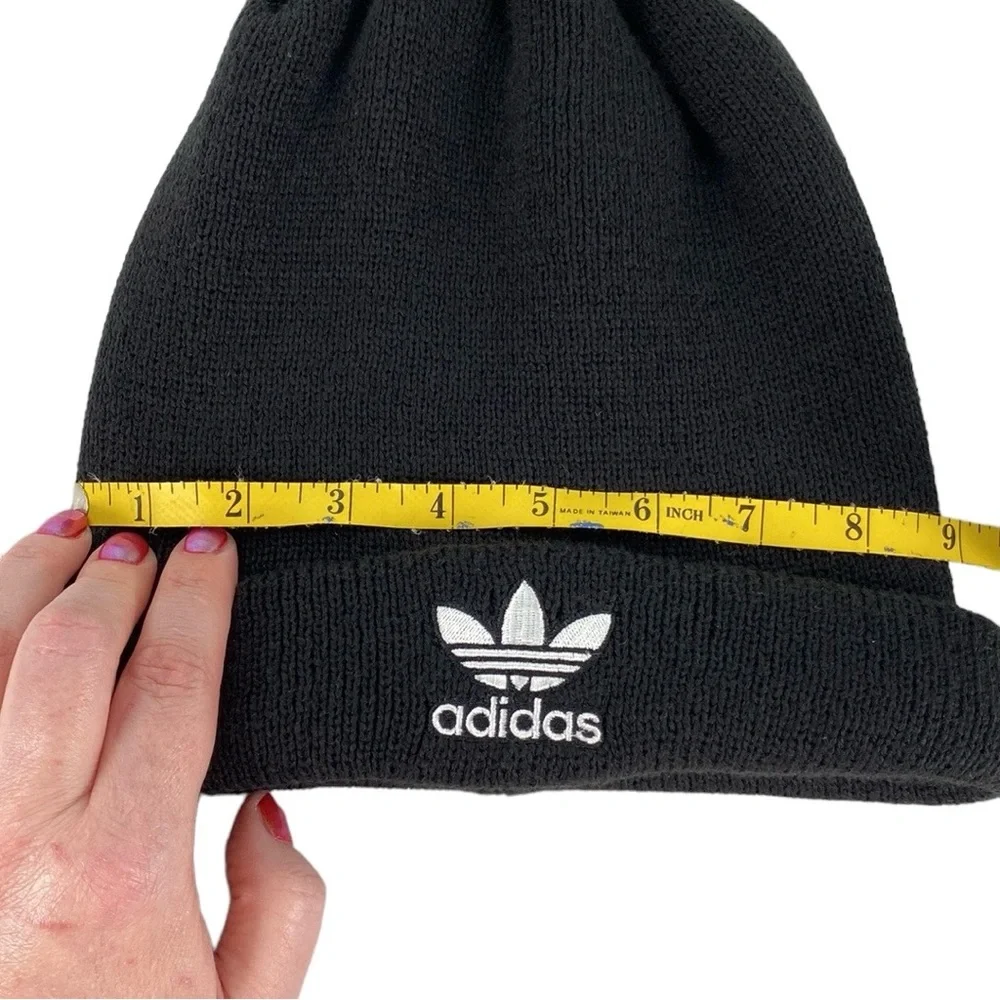 Adidas Originals Trefoil Black Womens Fit Knit Beanie - Picture 10 of 11